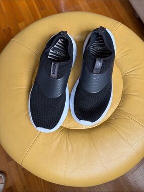 Hoka One One Black Slip-On Mesh Sneakers with White Soles